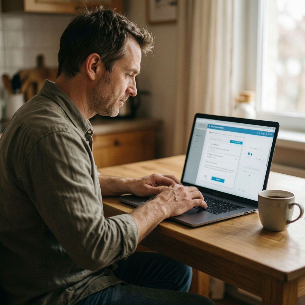 Customer booking a septic service appointment online