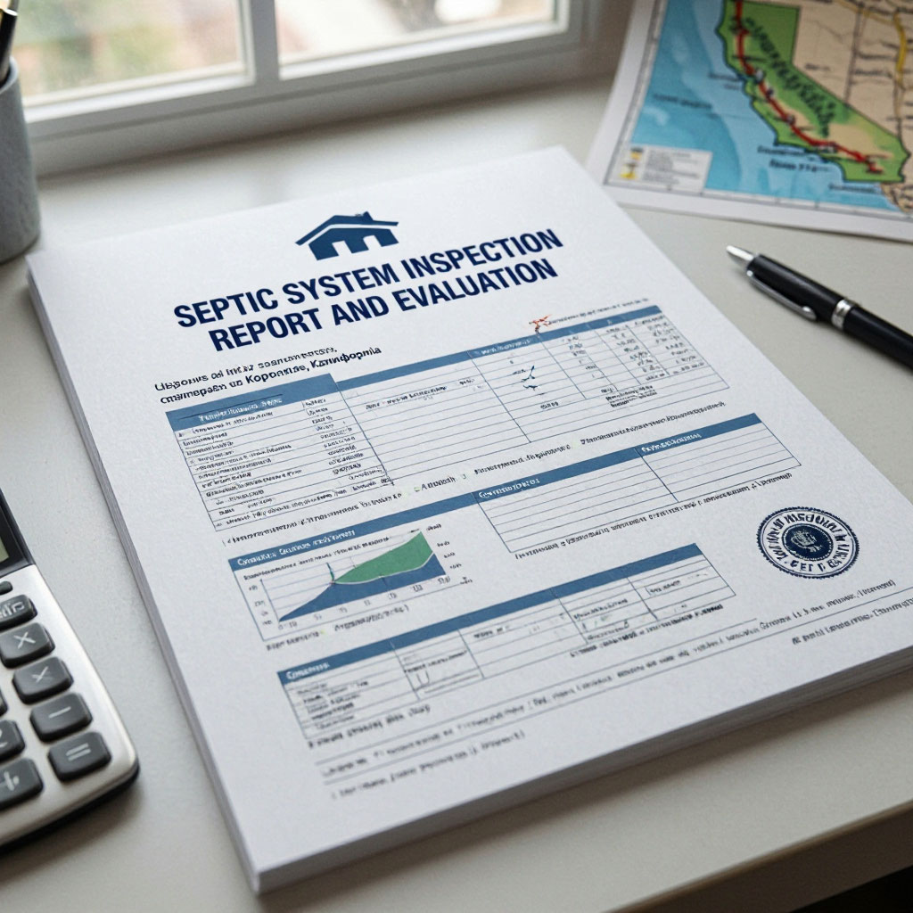 Septic system inspection report and evaluation in Corona, CA