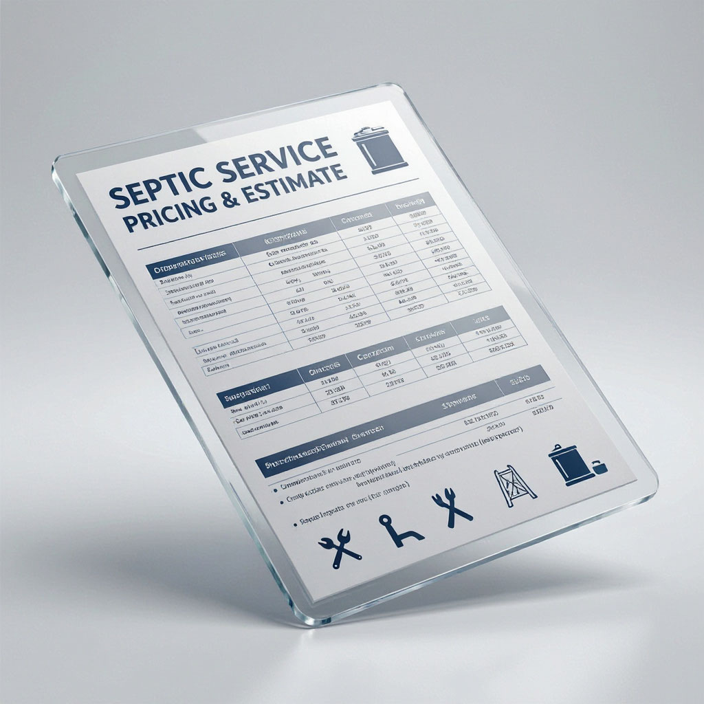 Transparent septic service pricing and estimate documents