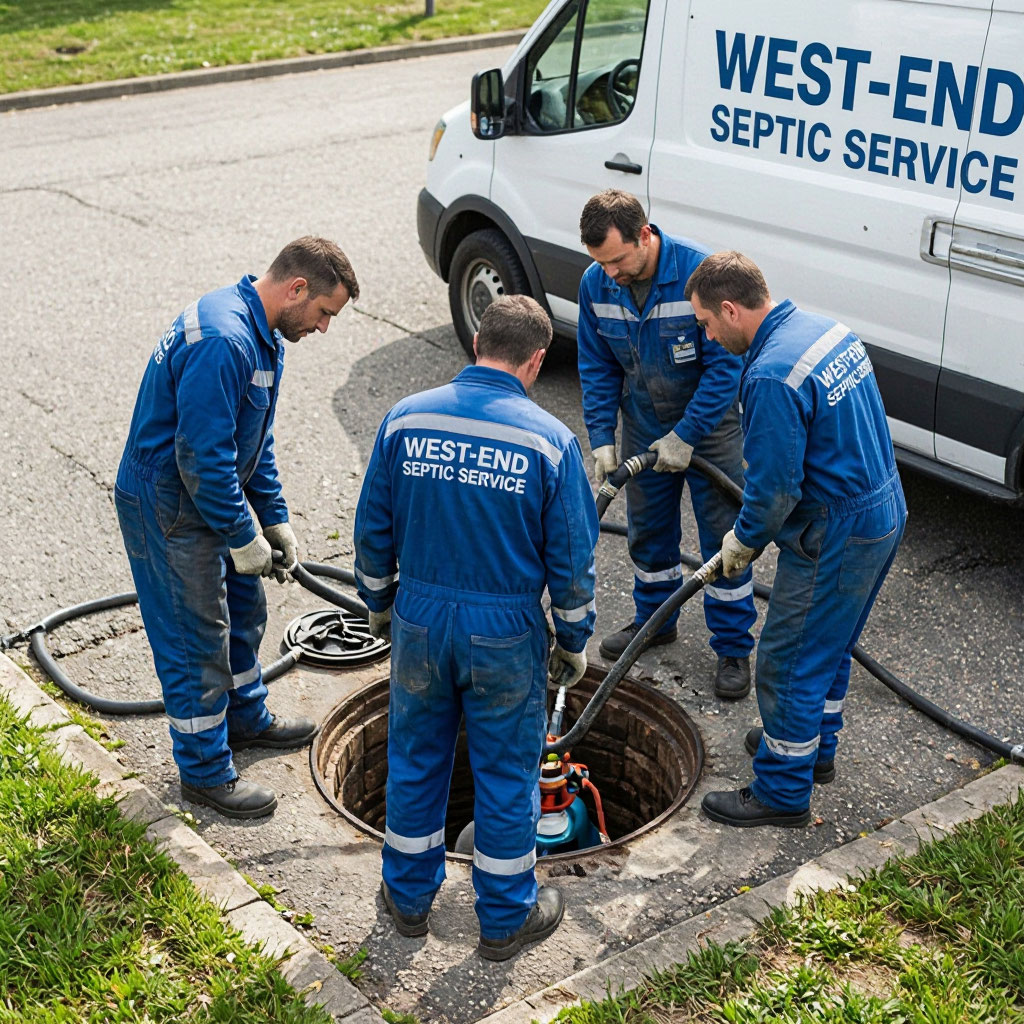 West-End Septic service team working on location